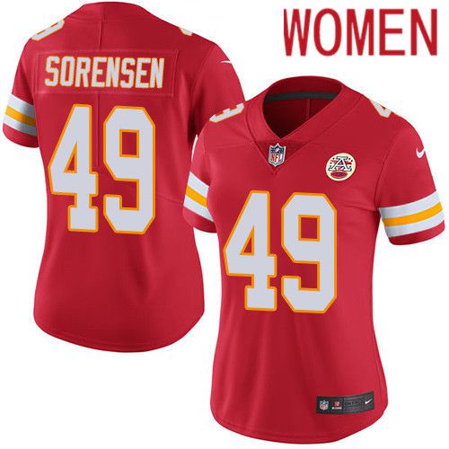 Women Kansas City Chiefs #49 Daniel Sorensen Nike Red Vapor Limited NFL Jersey->women nfl jersey->Women Jersey